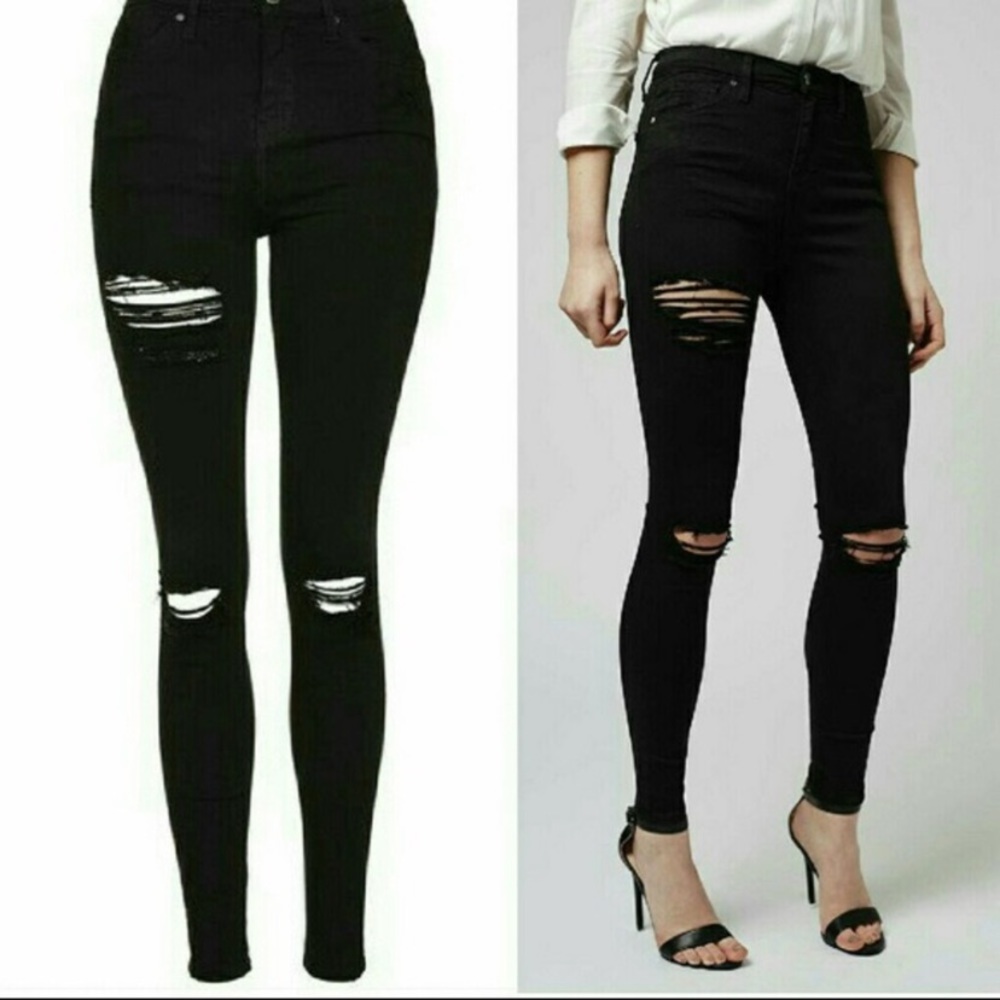 Topshop Moto Jamie High Rise ripped jeans